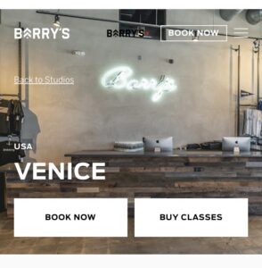 Barry’s Bootcamp-Venice CA