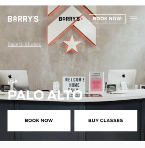 Barry’s Bootcamp-Palo Alto CA.