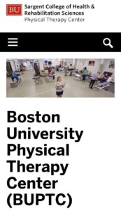 Boston University Physical Therapy Center – The Ryan Center-Boston MA